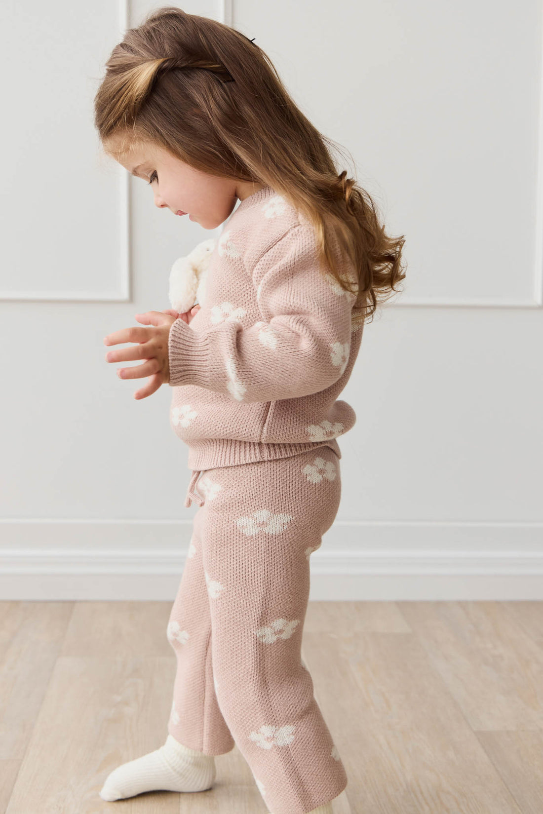 OG Morgan Knit Pant - Frankie Knit Rose Childrens Pant from Jamie Kay NZ