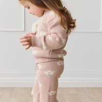 OG Morgan Knit Pant - Frankie Knit Rose Childrens Pant from Jamie Kay NZ