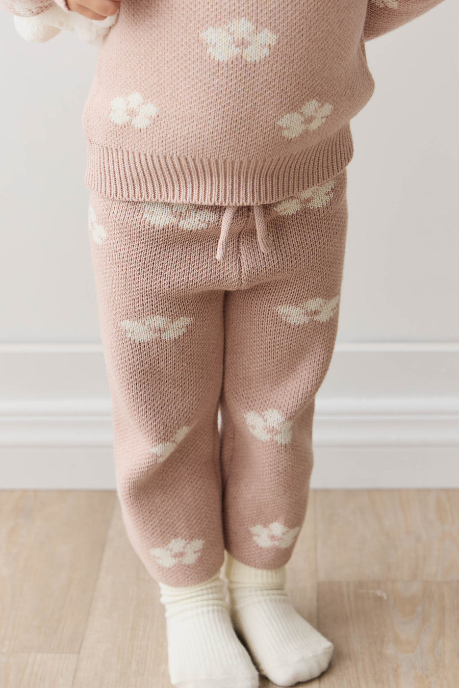 OG Morgan Knit Pant - Frankie Knit Rose Childrens Pant from Jamie Kay NZ