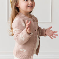 Harper Cardigan - Frankie Knit Rose Childrens Cardigan from Jamie Kay NZ