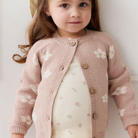 Harper Cardigan - Frankie Knit Rose Childrens Cardigan from Jamie Kay NZ