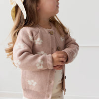 Harper Cardigan - Frankie Knit Rose Childrens Cardigan from Jamie Kay NZ