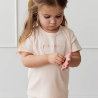 Pima Cotton Aude Oversized Tee - Ballet Pink Posie Childrens Top from Jamie Kay NZ