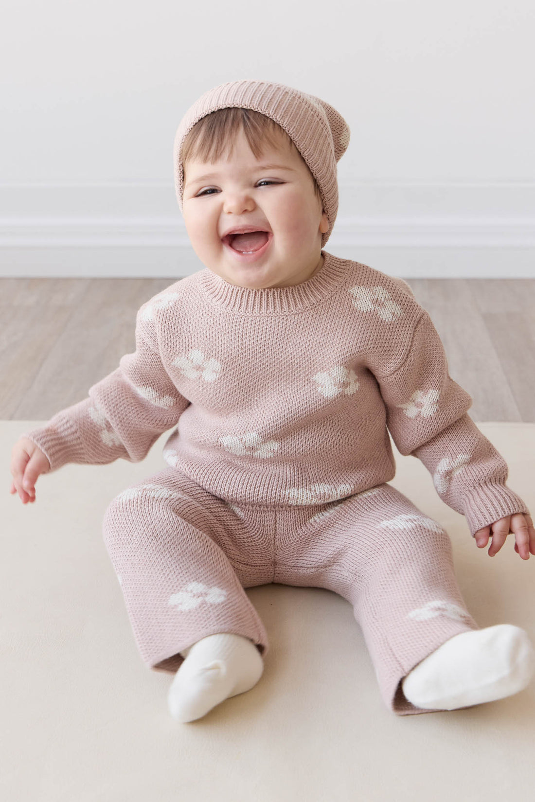 OG Morgan Knit Pant - Frankie Knit Rose Childrens Pant from Jamie Kay NZ