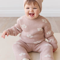 OG Morgan Knit Pant - Frankie Knit Rose Childrens Pant from Jamie Kay NZ