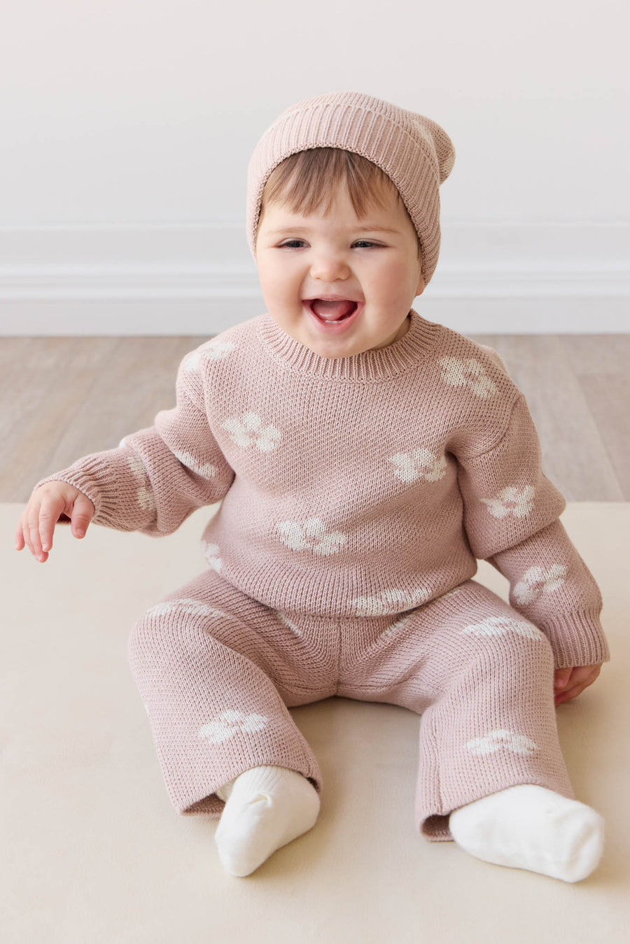 OG Morgan Knit Pant - Frankie Knit Rose Childrens Pant from Jamie Kay NZ