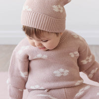 Addison Beanie - Frankie Knit Rose Childrens Beanie from Jamie Kay NZ