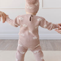 OG Morgan Knit Pant - Frankie Knit Rose Childrens Pant from Jamie Kay NZ