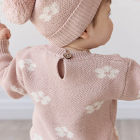 Addison Beanie - Frankie Knit Rose Childrens Beanie from Jamie Kay NZ