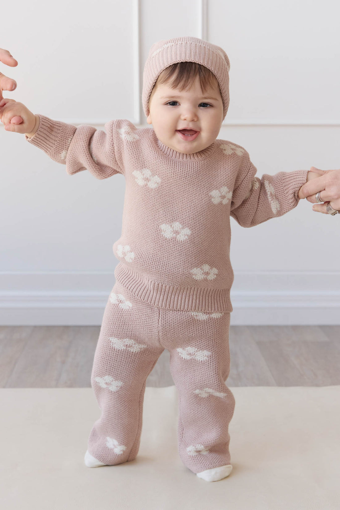 OG Morgan Knit Pant - Frankie Knit Rose Childrens Pant from Jamie Kay NZ