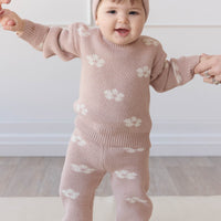 OG Morgan Knit Pant - Frankie Knit Rose Childrens Pant from Jamie Kay NZ