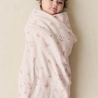 Organic Cotton Wrap Blanket - Petite Fleur Soft Peony Childrens Blanket from Jamie Kay NZ