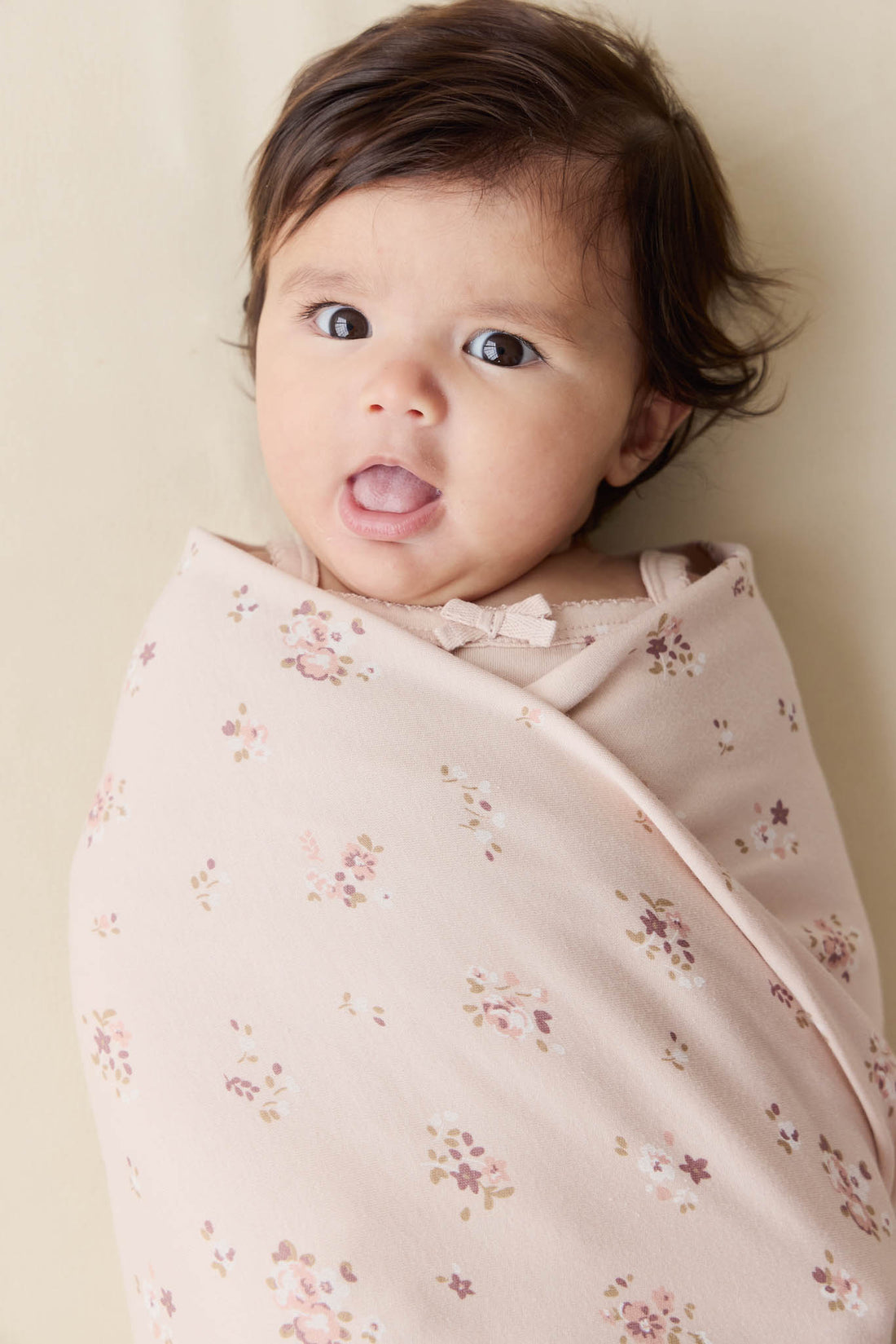 Organic Cotton Wrap Blanket - Petite Fleur Soft Peony Childrens Blanket from Jamie Kay NZ