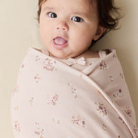 Organic Cotton Wrap Blanket - Petite Fleur Soft Peony Childrens Blanket from Jamie Kay NZ