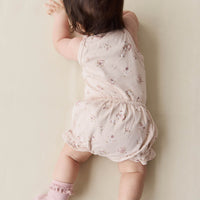 Organic Cotton Frill Bloomer - Petite Fleur Soft Peony Childrens Bloomer from Jamie Kay NZ