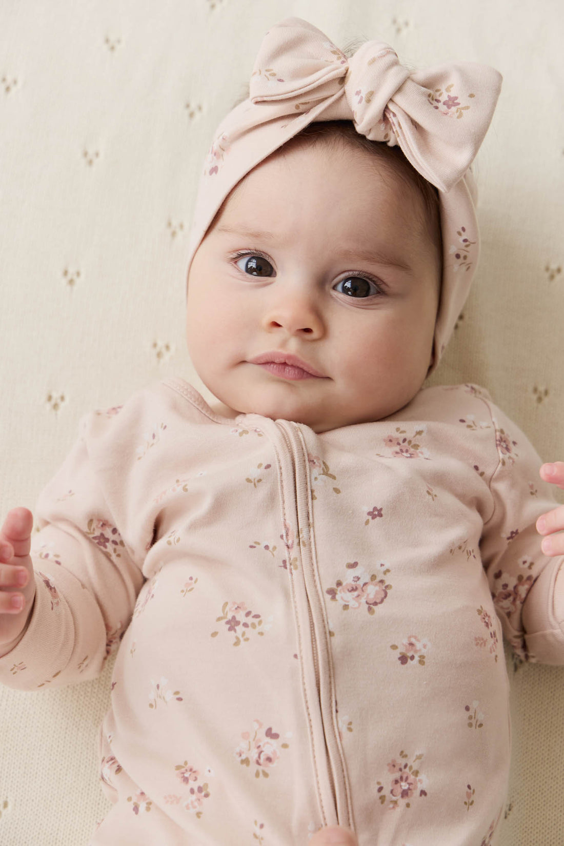 Organic Cotton Frankie Onepiece - Petite Fleur Soft Peony Childrens Onepiece from Jamie Kay NZ