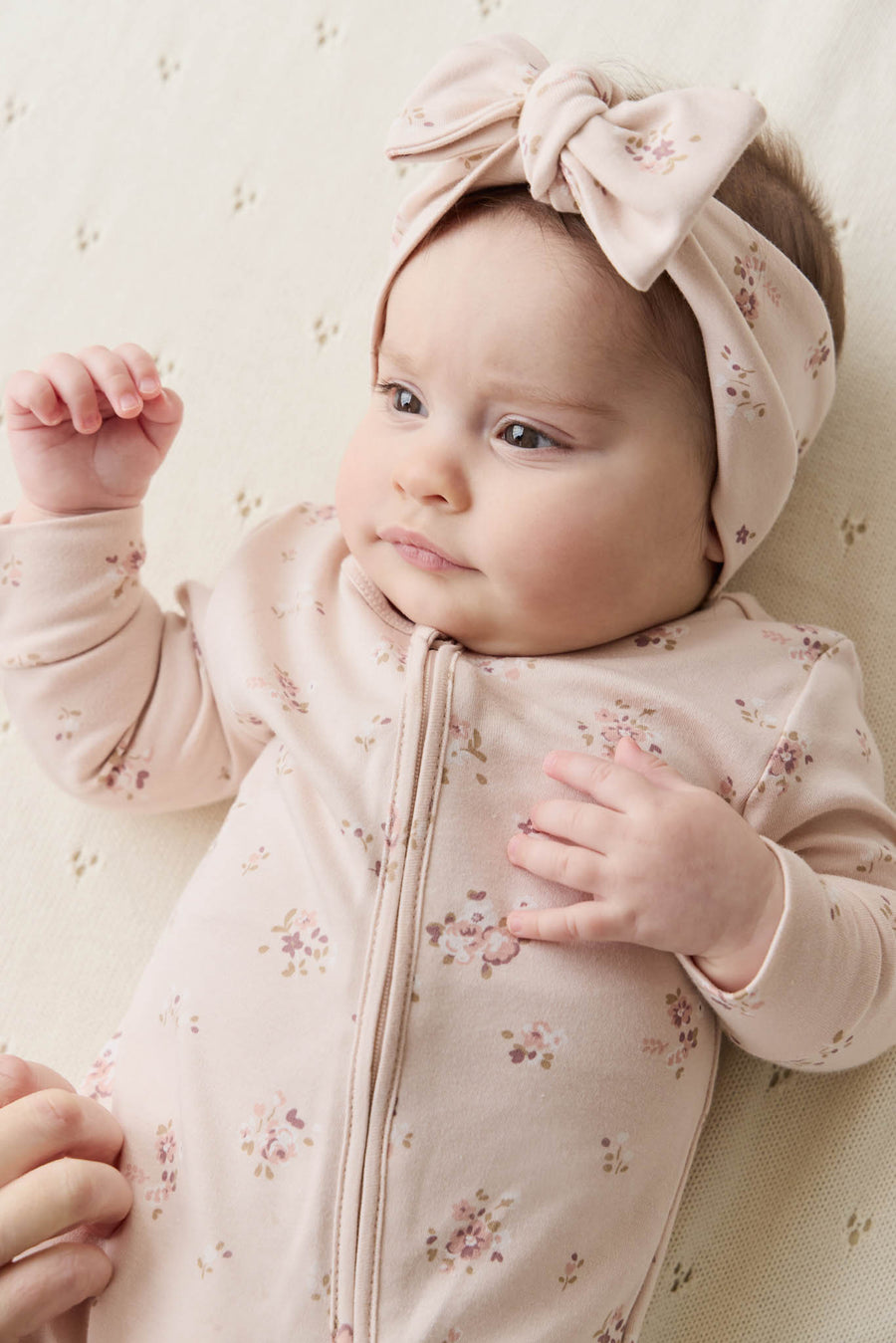 Organic Cotton Headband - Petite Fleur Soft Peony Childrens Headband from Jamie Kay NZ