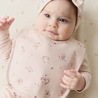 Organic Cotton Bib - Petite Fleur Soft Peony Childrens Bib from Jamie Kay NZ