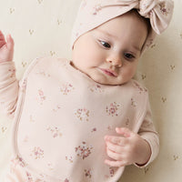 Organic Cotton Bib - Petite Fleur Soft Peony Childrens Bib from Jamie Kay NZ