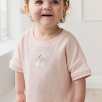 Pima Cotton Mimi Top - Soft Peony Petite Cherry Childrens Top from Jamie Kay NZ