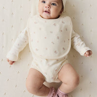 Organic Cotton Long Sleeve Bodysuit - Meredith Egret Childrens Bodysuit from Jamie Kay NZ