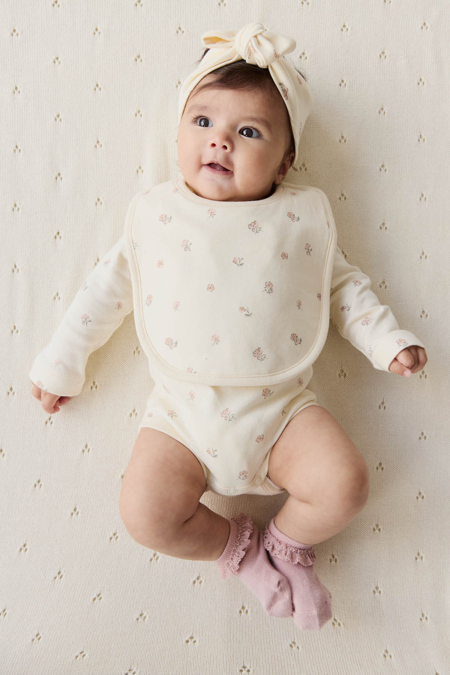 Organic Cotton Long Sleeve Bodysuit - Meredith Egret Childrens Bodysuit from Jamie Kay NZ