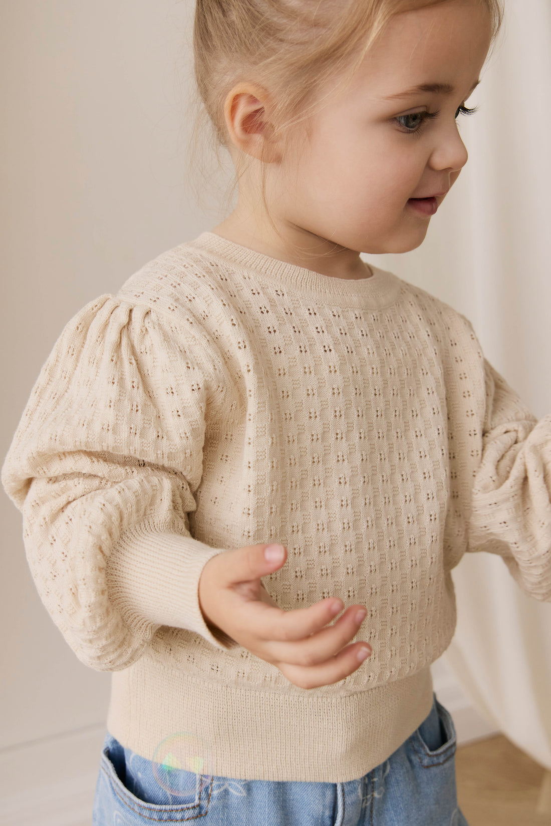 Penelope Jumper - Vanilla Childrens Jumper from Jamie Kay NZ