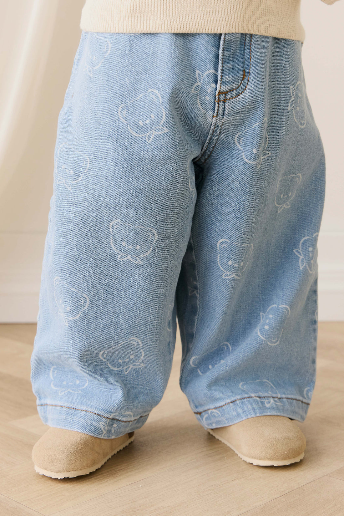Abel Pant - Bowie Bear Denim Childrens Pant from Jamie Kay NZ