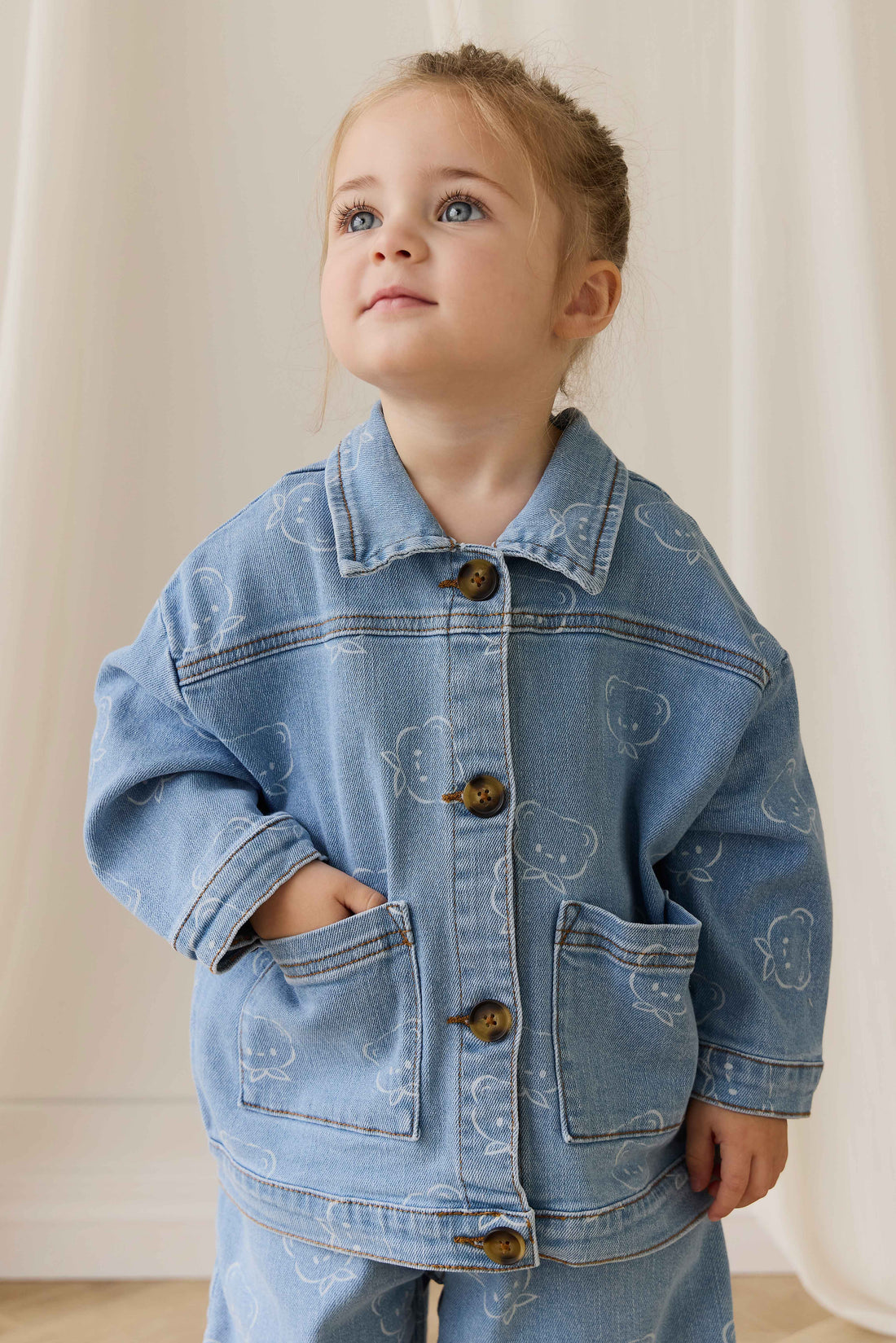 Axel Jacket - Bowie Bear Denim Childrens Jacket from Jamie Kay NZ