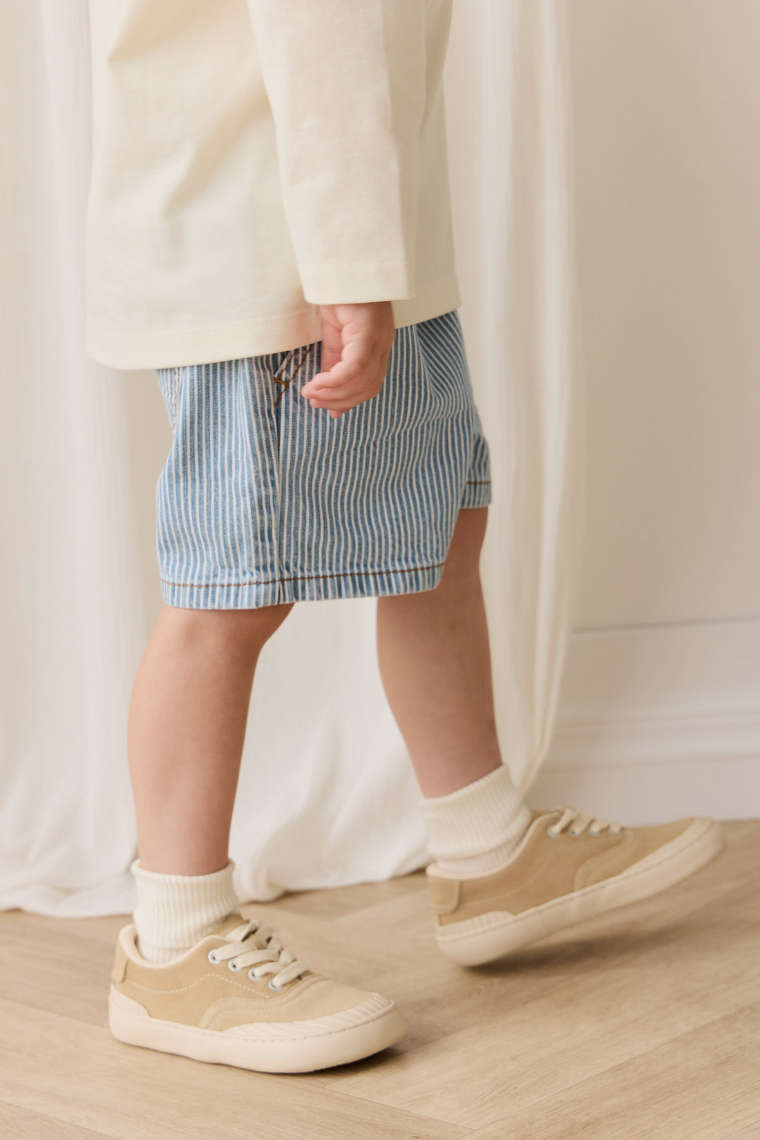 Reid Denim Short - Holiday Stripe Childrens Shorts from Jamie Kay NZ