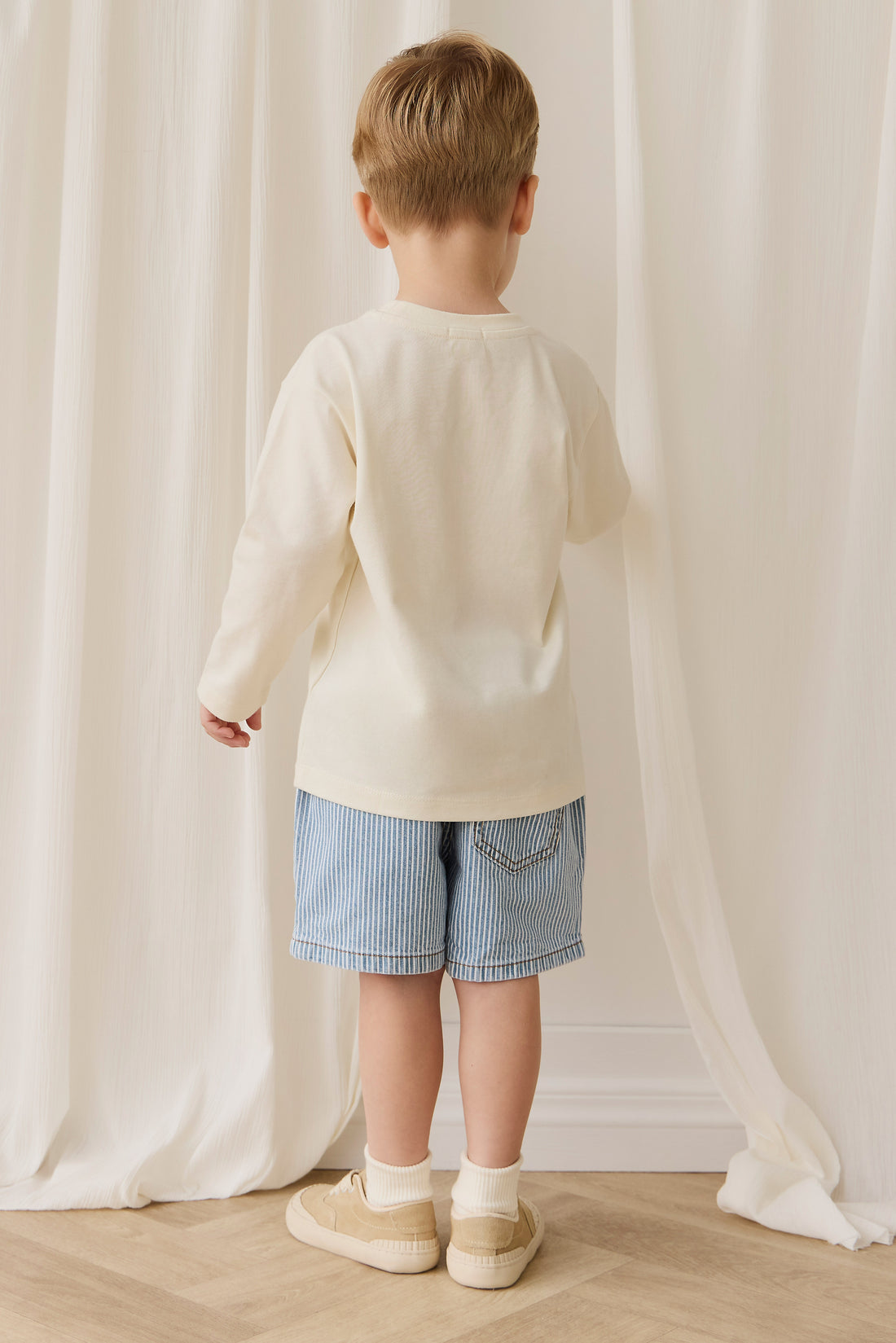 Reid Denim Short - Holiday Stripe Childrens Shorts from Jamie Kay NZ