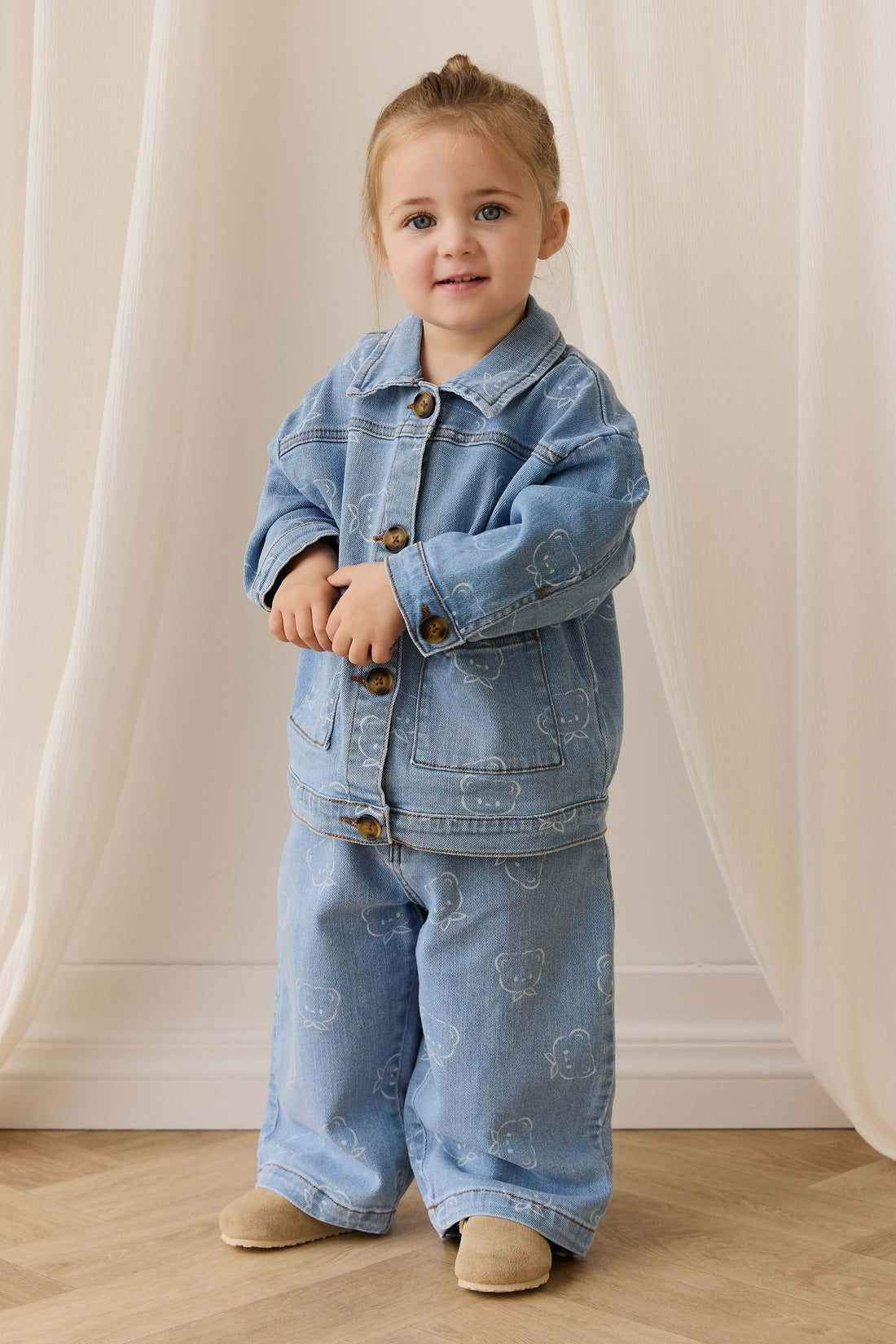 Abel Pant - Bowie Bear Denim Childrens Pant from Jamie Kay NZ