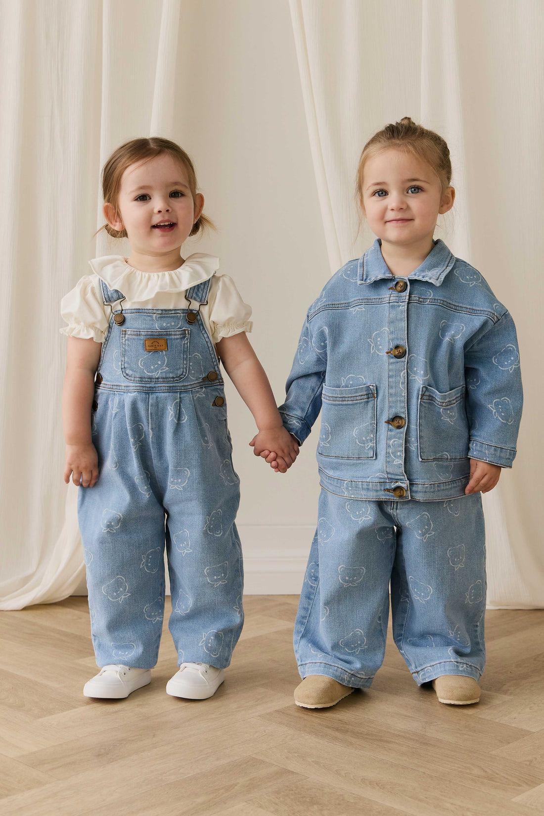Blair Overall - Bowie Bear Denim Childrens Overall from Jamie Kay NZ