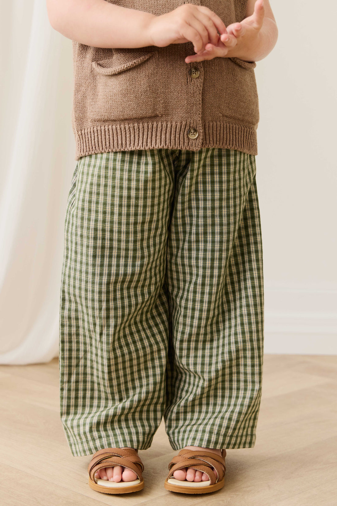 Organic Cotton Kenji Pant - Ravine Check Childrens Pant from Jamie Kay NZ