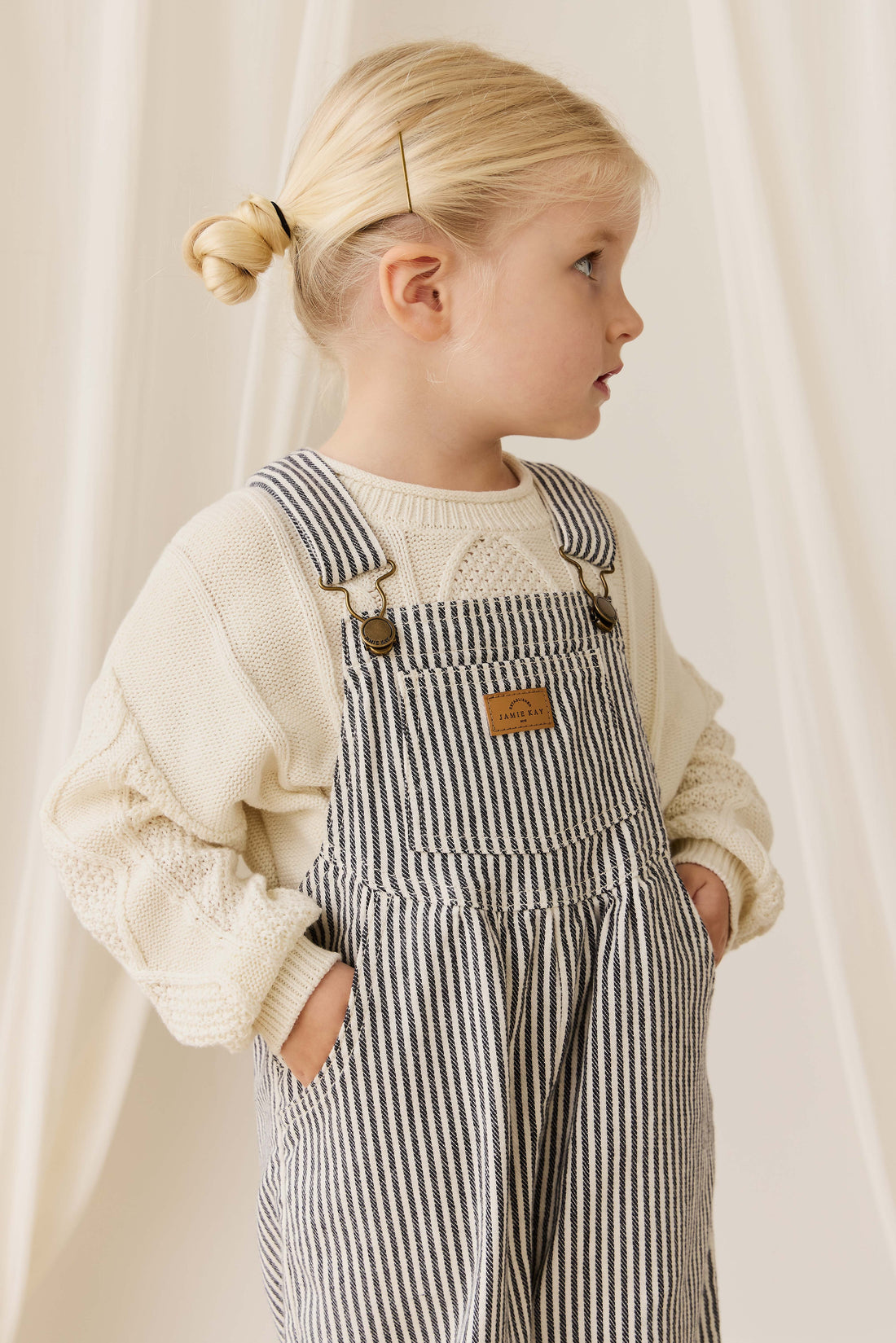 Cecil Overall - Sailor Stripe Eclipse/Cloud Childrens Overall from Jamie Kay NZ