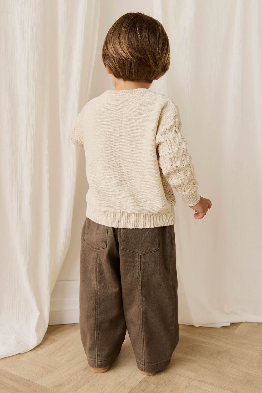 Sawyer Knit Jumper - Vanilla Childrens Jumper from Jamie Kay NZ