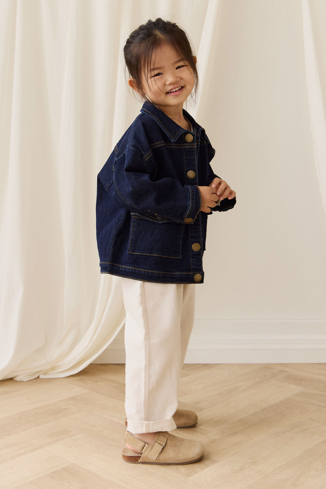 Arbor Jacket - Mid Indigo Denim Childrens Jacket from Jamie Kay NZ