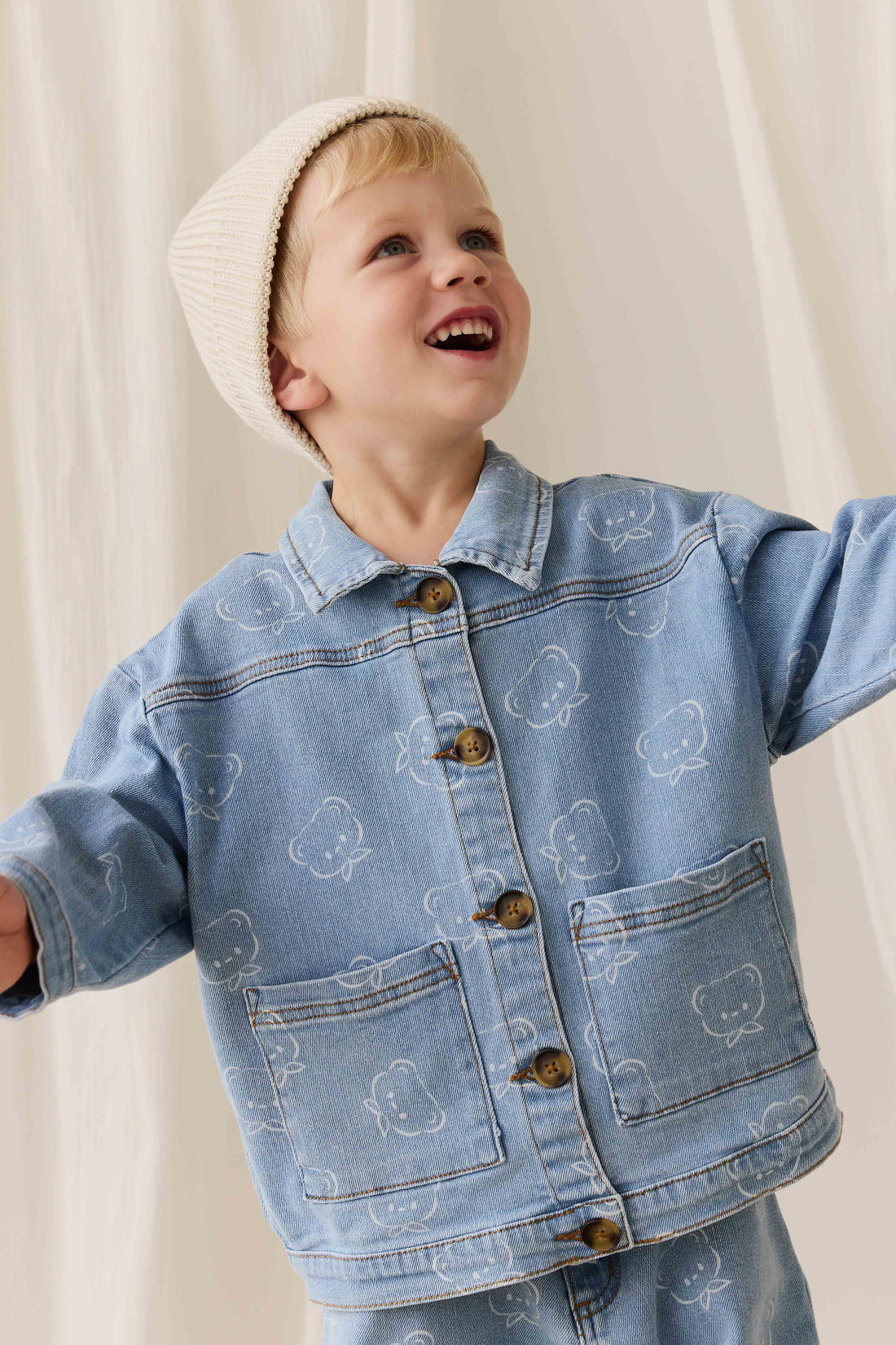 Axel Jacket - Bowie Bear Denim Childrens Jacket from Jamie Kay NZ