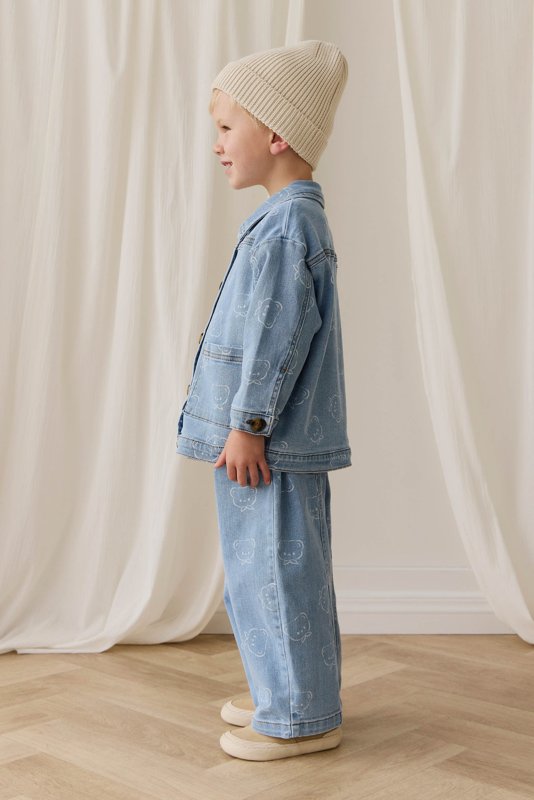 Abel Pant - Bowie Bear Denim Childrens Pant from Jamie Kay NZ