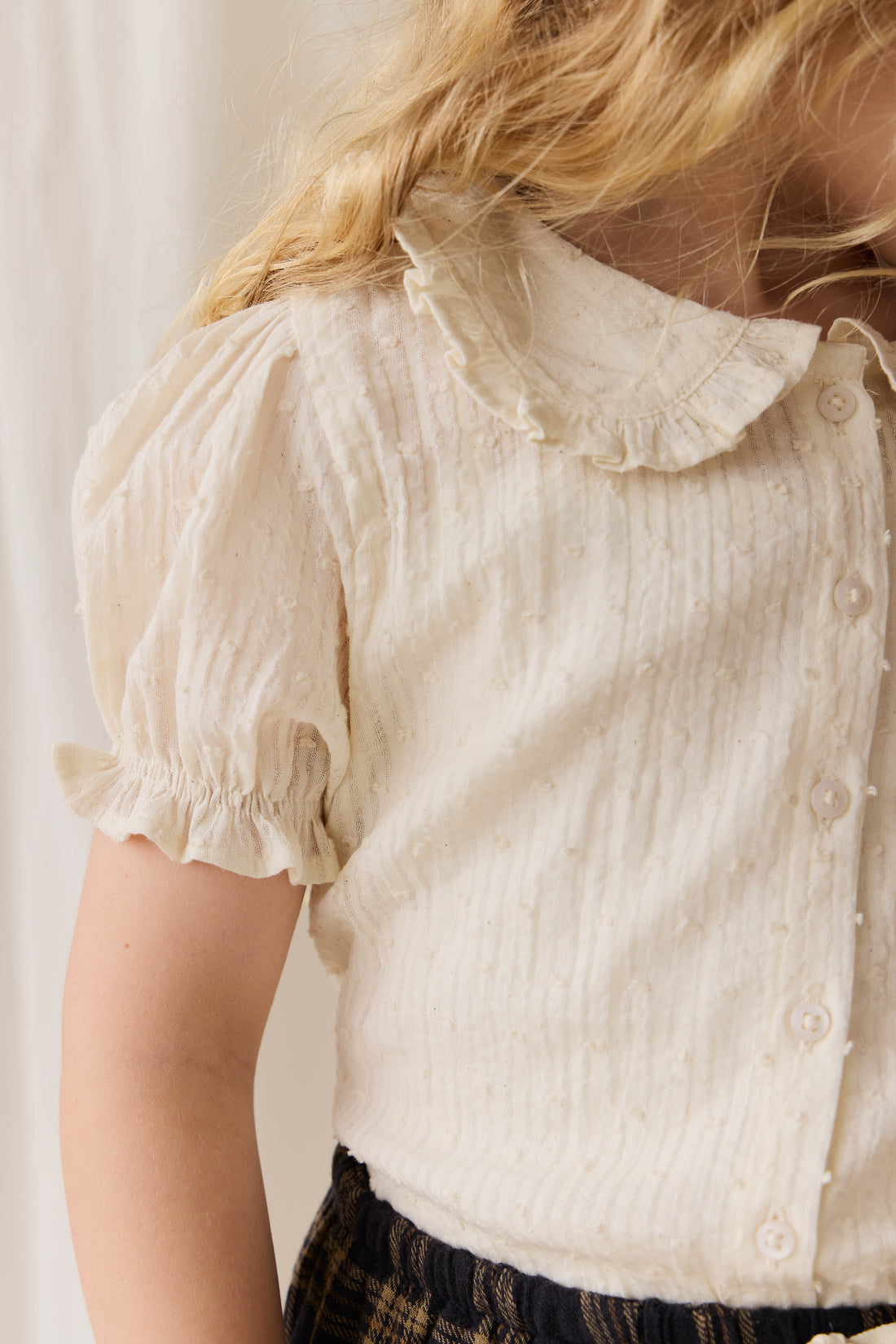 Organic Cotton Bowie Blouse - Parchment Childrens Top from Jamie Kay NZ