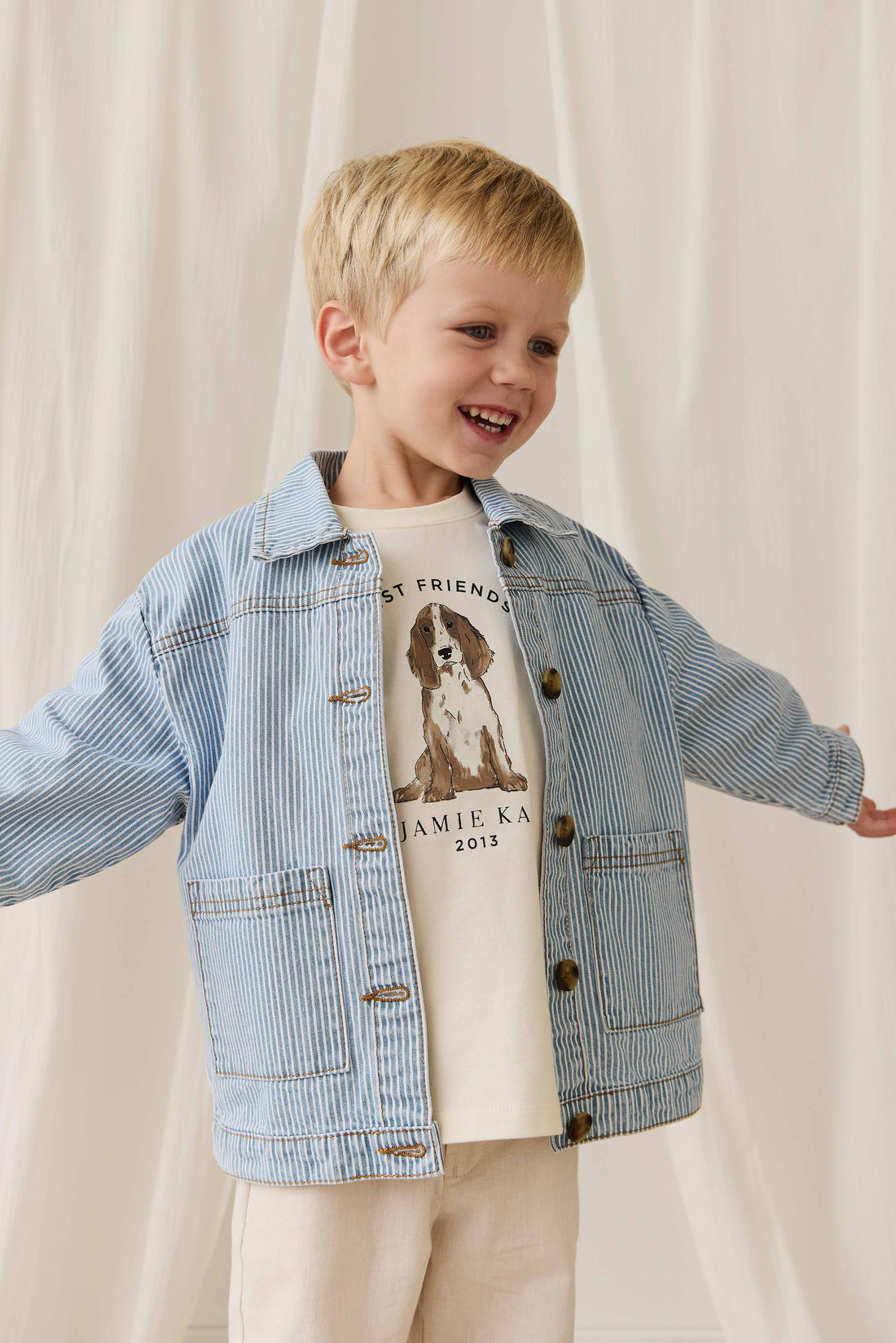 Axel Jacket - Holiday Stripe Childrens Jacket from Jamie Kay NZ