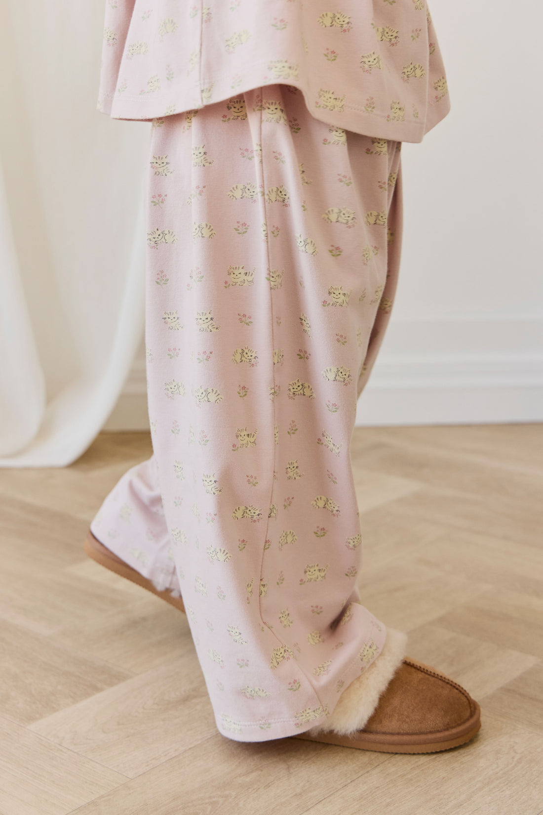 Organic Cotton Viola Pyjama Set - Moon Floral Mauve Childrens Pyjamas from Jamie Kay NZ