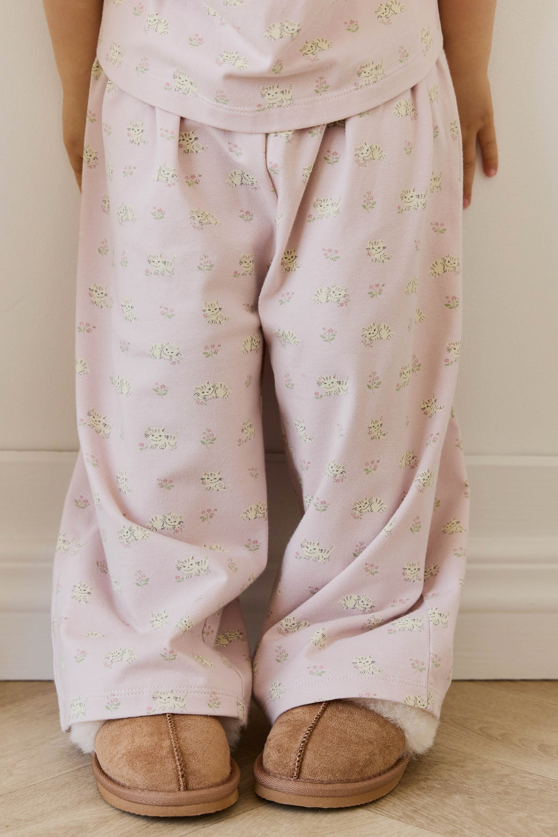 Organic Cotton Viola Pyjama Set - Moon Floral Mauve Childrens Pyjamas from Jamie Kay NZ