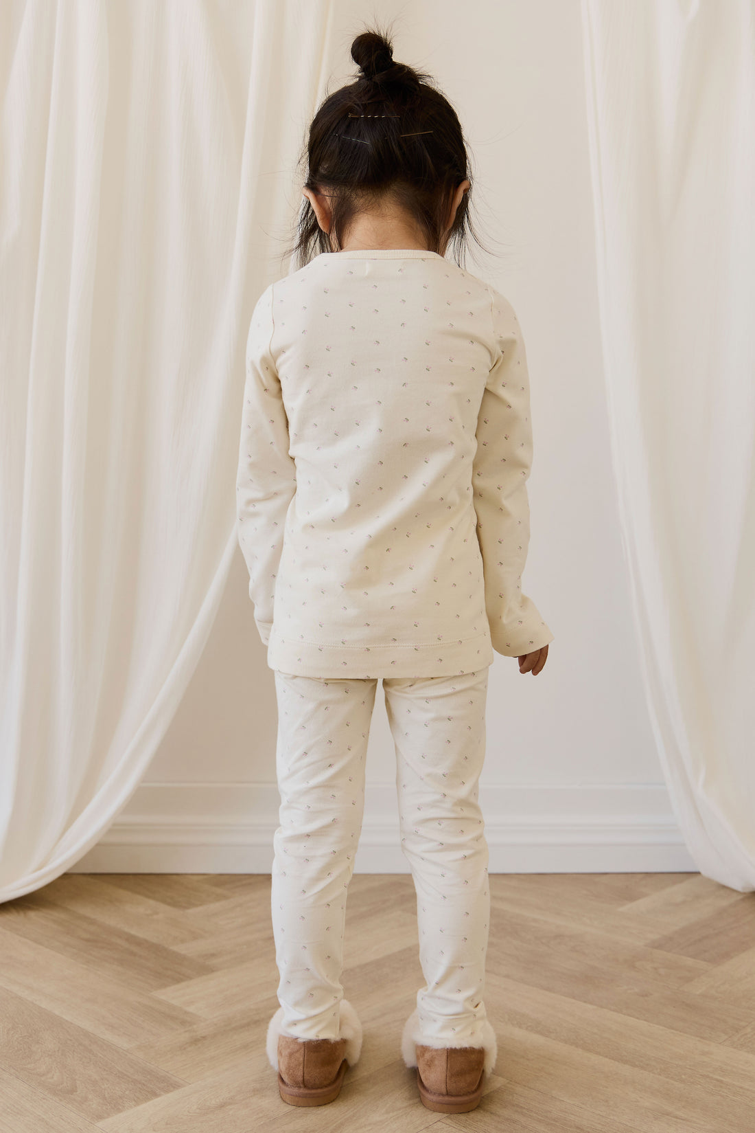 Organic Cotton Baker Long Sleeve Pyjama Set - Ditsy Cherries Childrens Pyjamas from Jamie Kay NZ