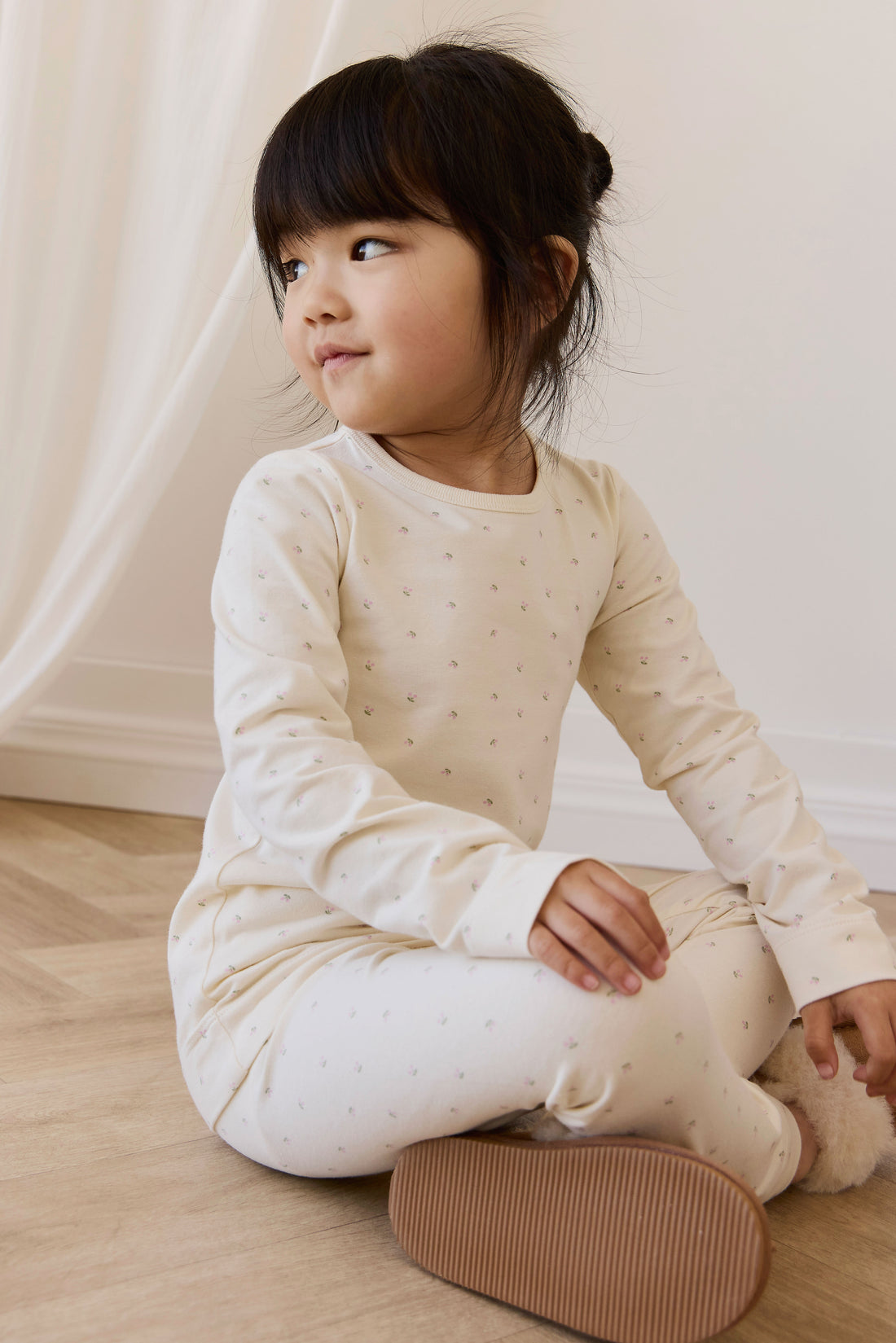 Organic Cotton Baker Long Sleeve Pyjama Set - Ditsy Cherries Childrens Pyjamas from Jamie Kay NZ