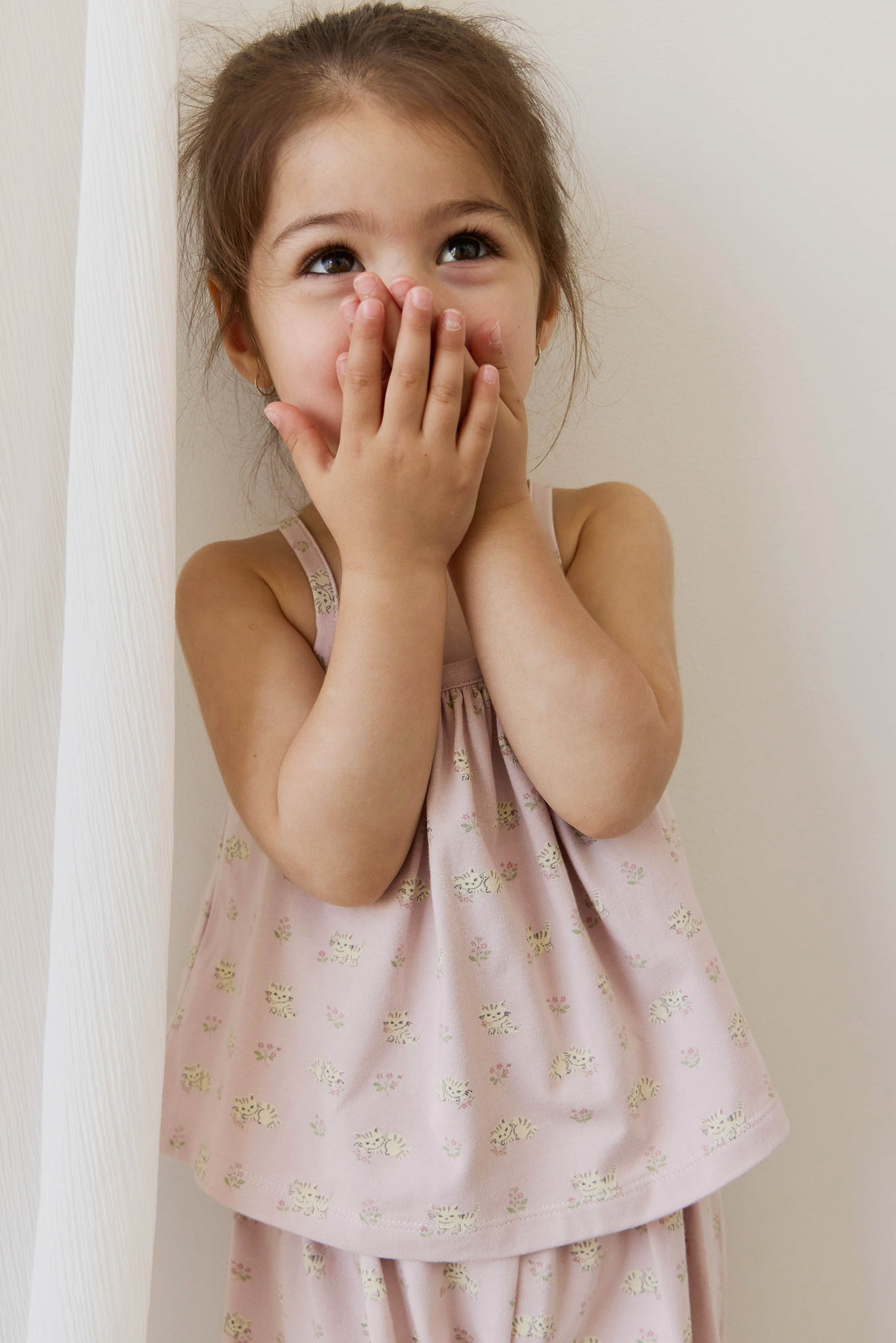 Organic Cotton Viola Pyjama Set - Moon Floral Mauve Childrens Pyjamas from Jamie Kay NZ