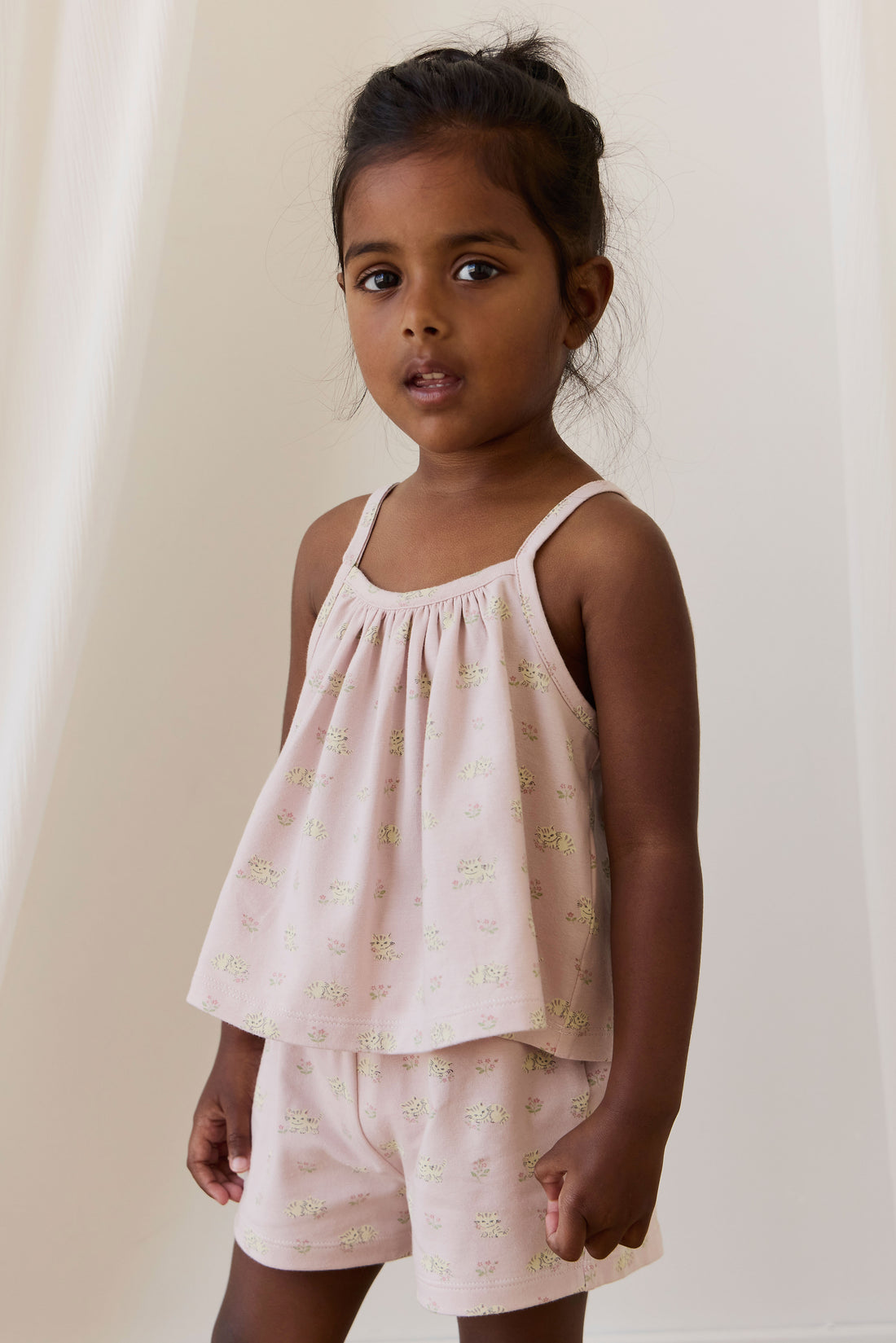 Organic Cotton Winnie Pyjama Set - Moon Floral Mauve Childrens Pyjamas from Jamie Kay NZ