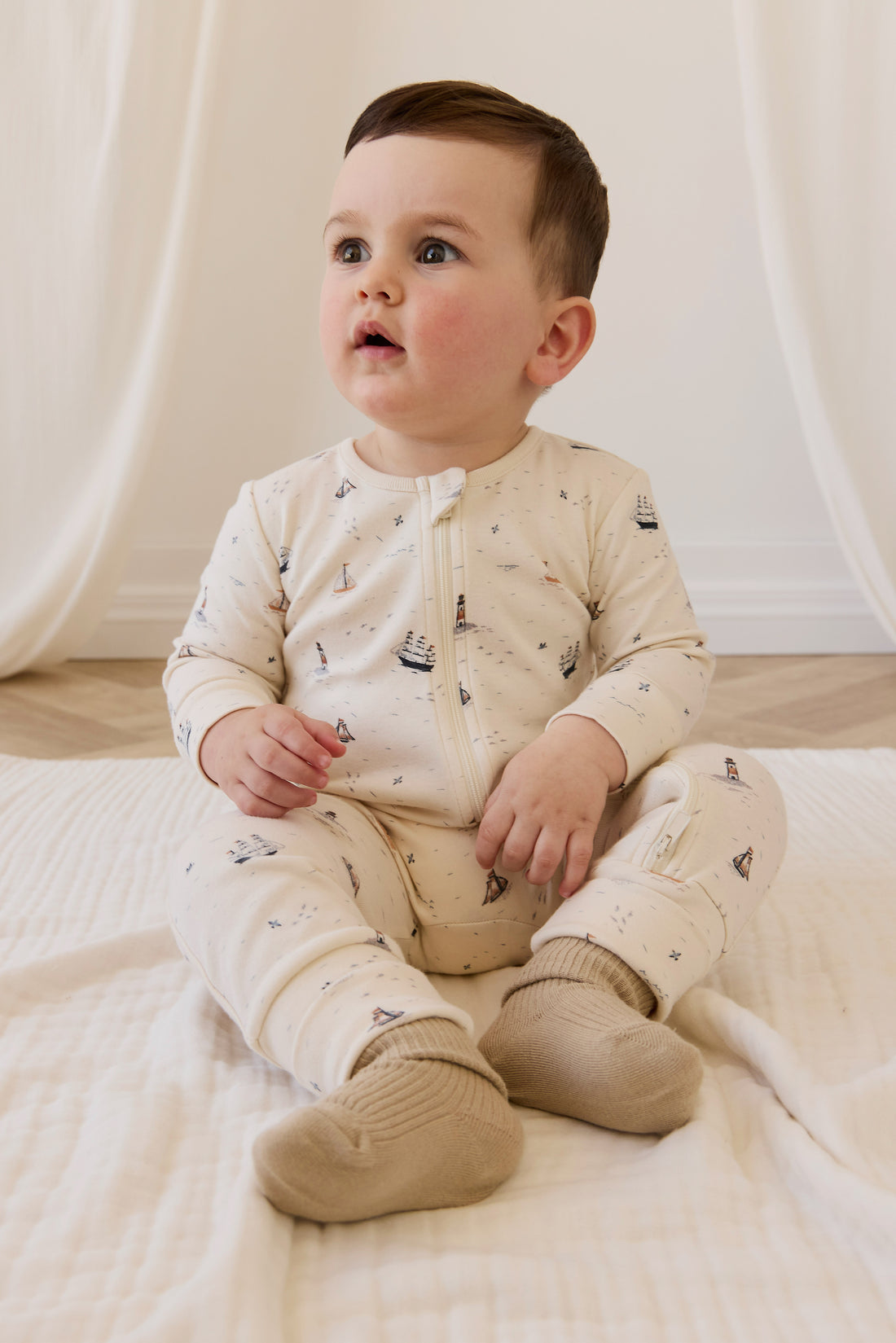 Organic Cotton Jude Onepiece - Sailing Day Childrens Onepiece from Jamie Kay NZ