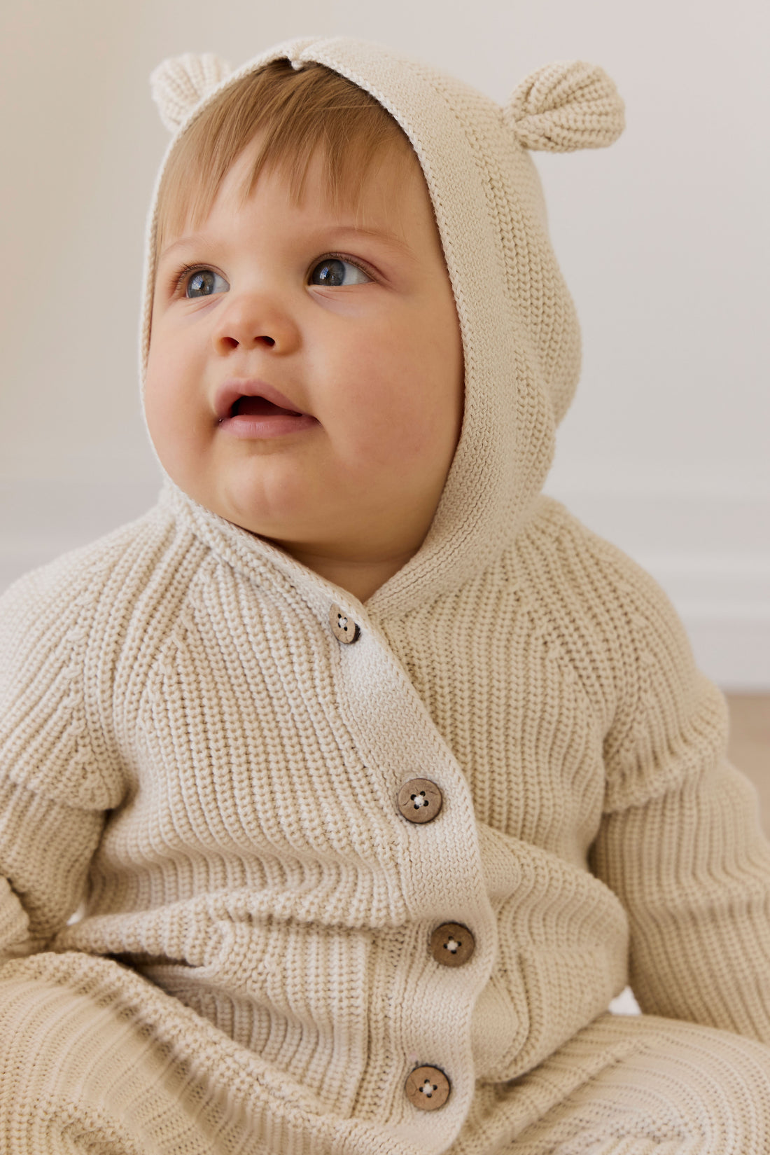 Bear Knit Onepiece - Vanilla Childrens Onepiece from Jamie Kay NZ