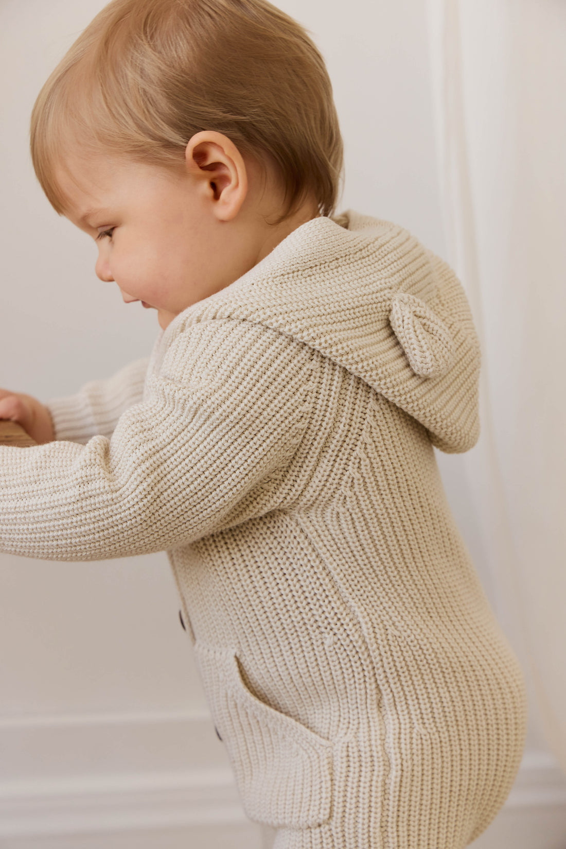 Bear Knit Onepiece - Vanilla Childrens Onepiece from Jamie Kay NZ
